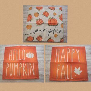NWOT Fall/Harvest Indoor/Outdoor Pillow Covers 16 x 16, Set of 3